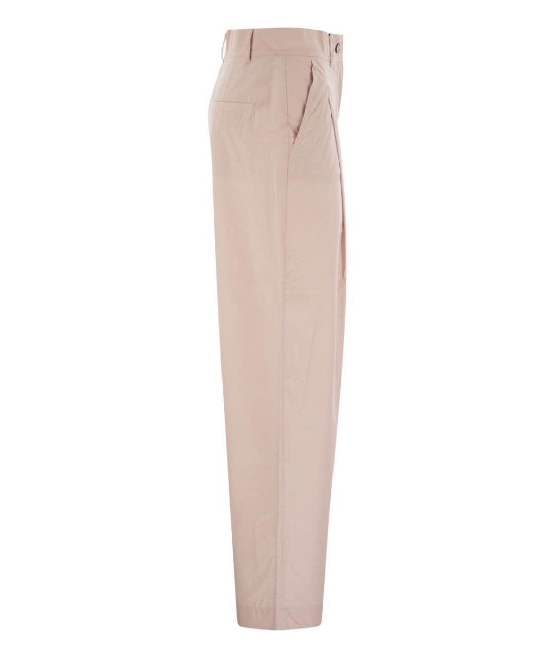 WEEKEND MAX MARA Розовые хлопковые прямые брюки, фото 3