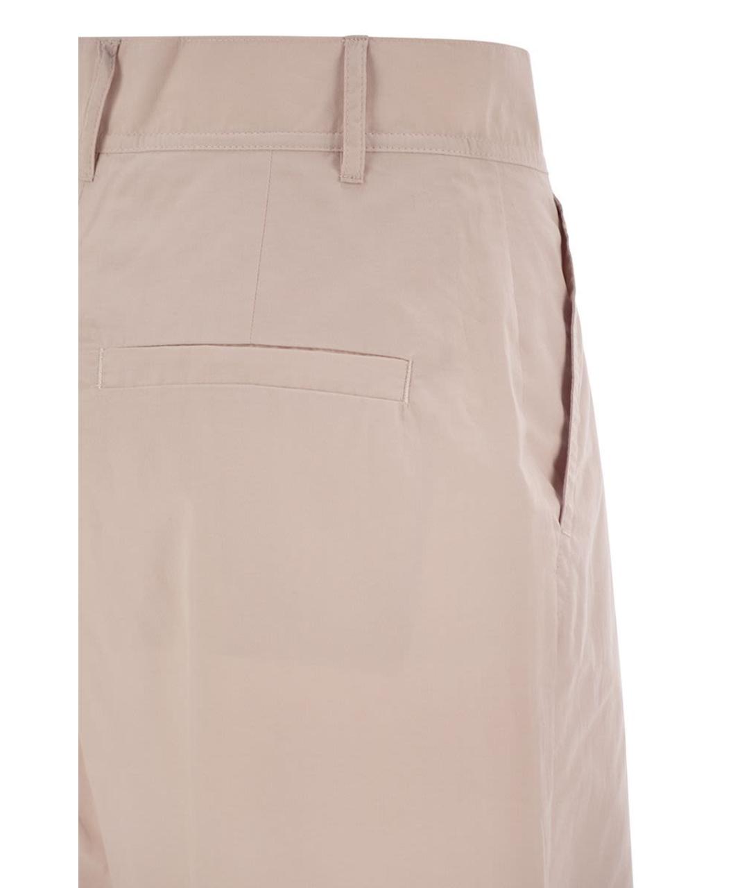 WEEKEND MAX MARA Розовые хлопковые прямые брюки, фото 4