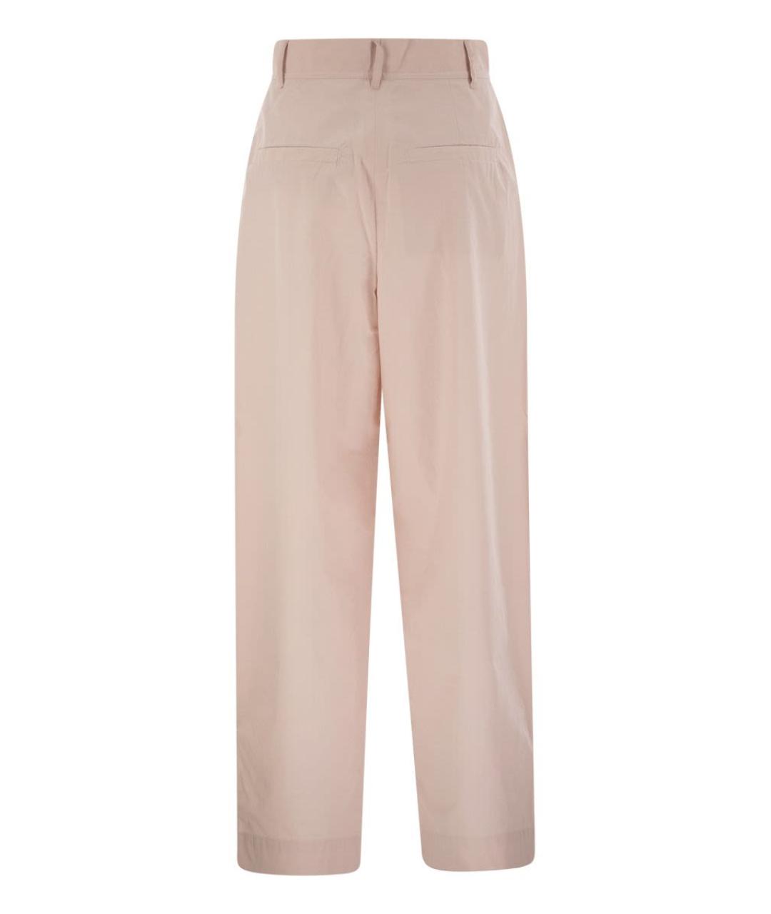 WEEKEND MAX MARA Розовые хлопковые прямые брюки, фото 2