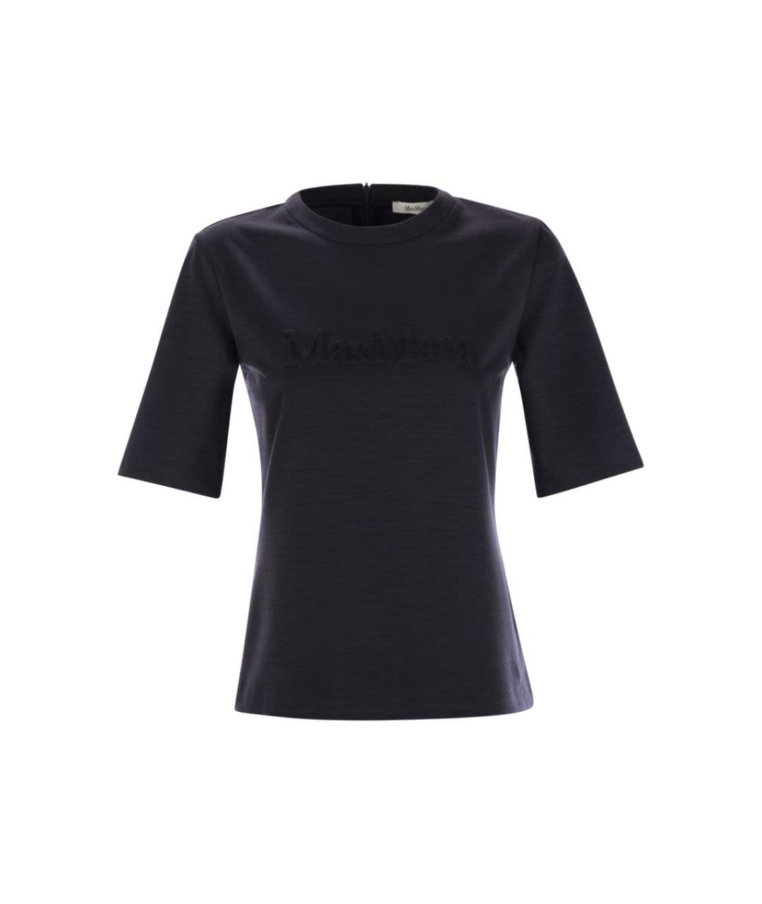 MAX MARA Темно-синяя шерстяная футболка, фото 1