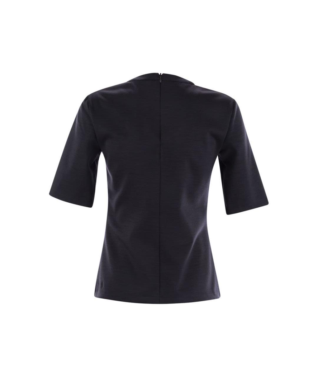 MAX MARA Темно-синяя шерстяная футболка, фото 2