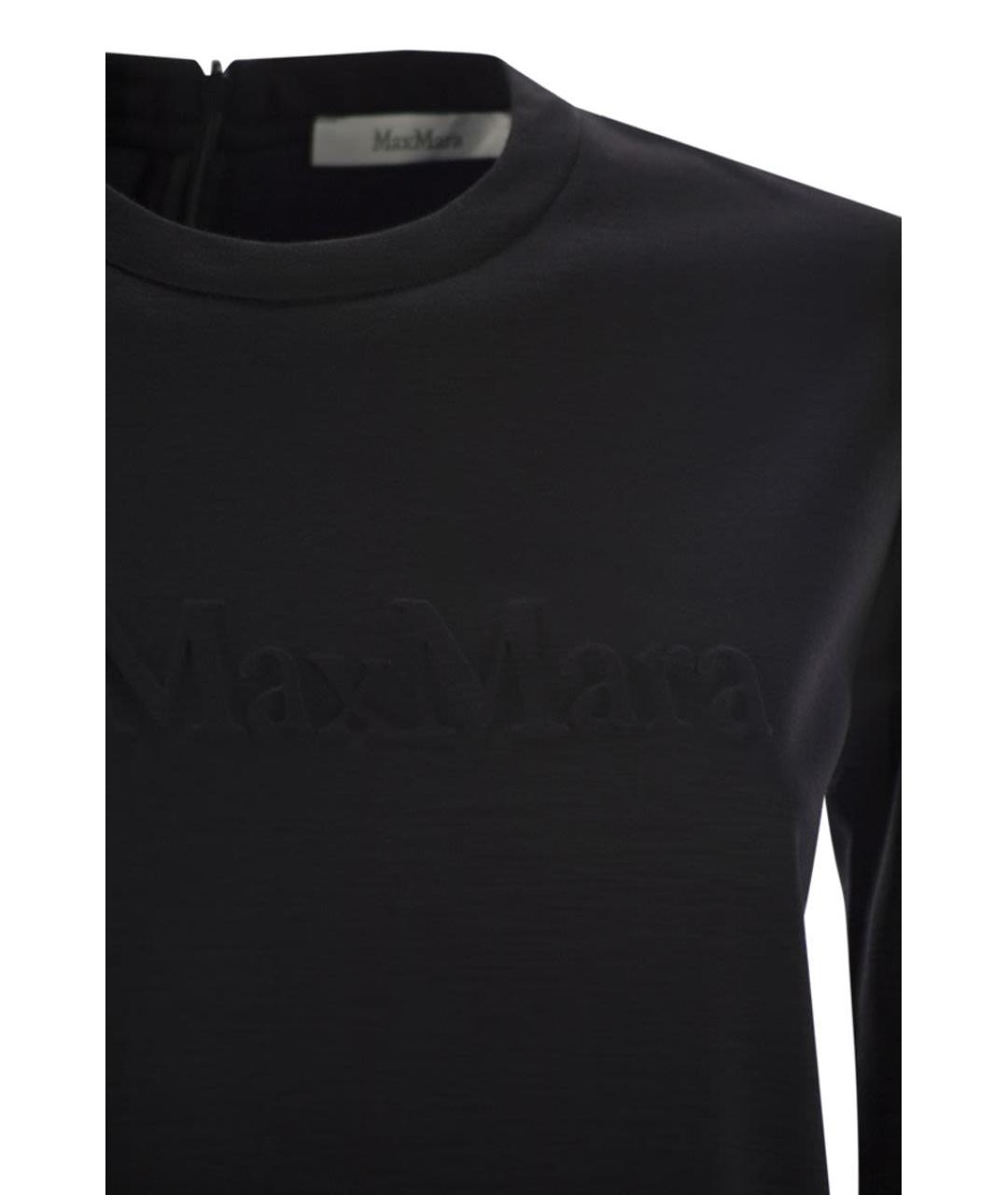 MAX MARA Черная шерстяная футболка, фото 4