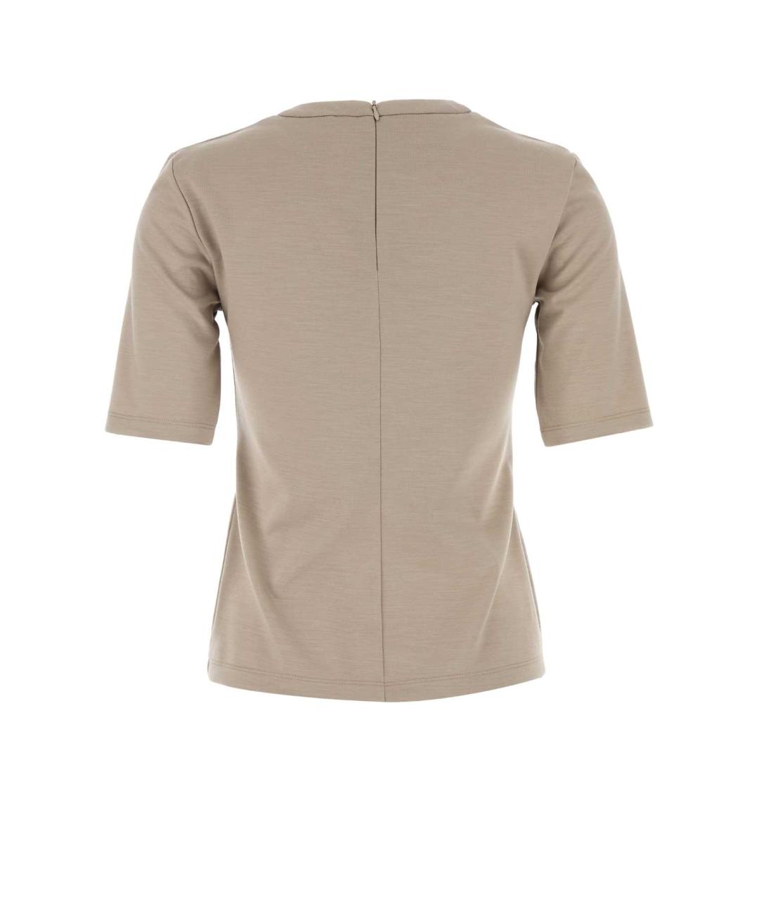MAX MARA Бежевая шерстяная футболка, фото 2