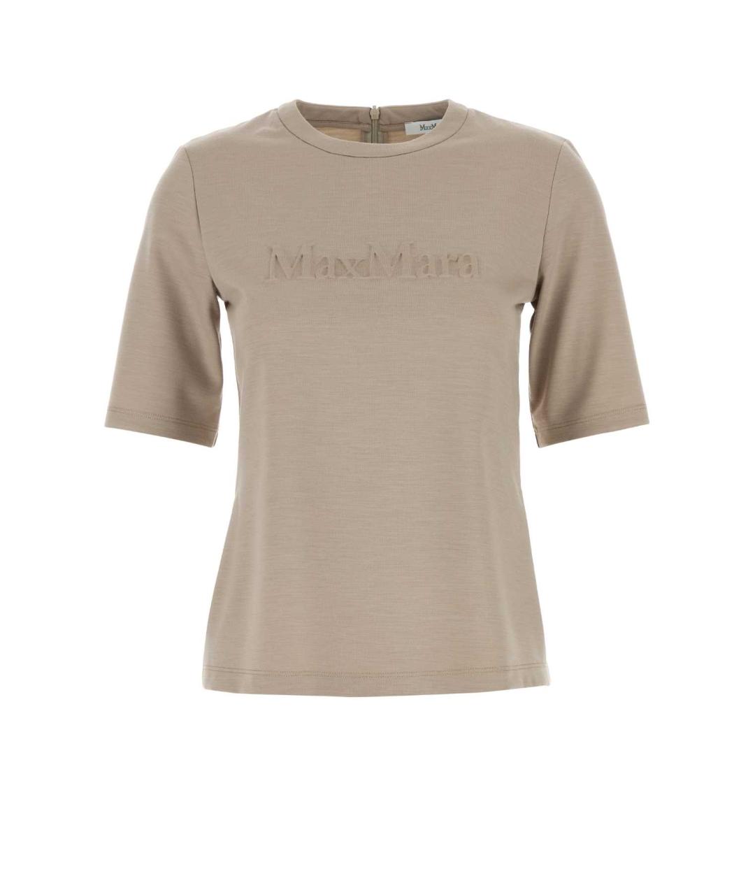 MAX MARA Бежевая шерстяная футболка, фото 1