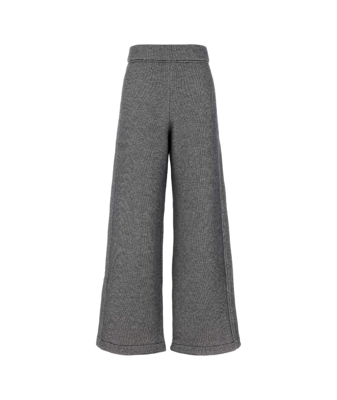 MAX MARA Серые полиэстеровые прямые брюки, фото 1