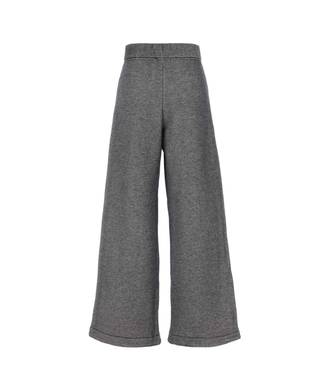 MAX MARA Серые полиэстеровые прямые брюки, фото 2