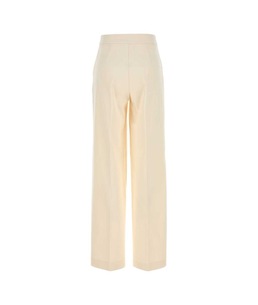 MAX MARA Бежевые хлопковые прямые брюки, фото 2
