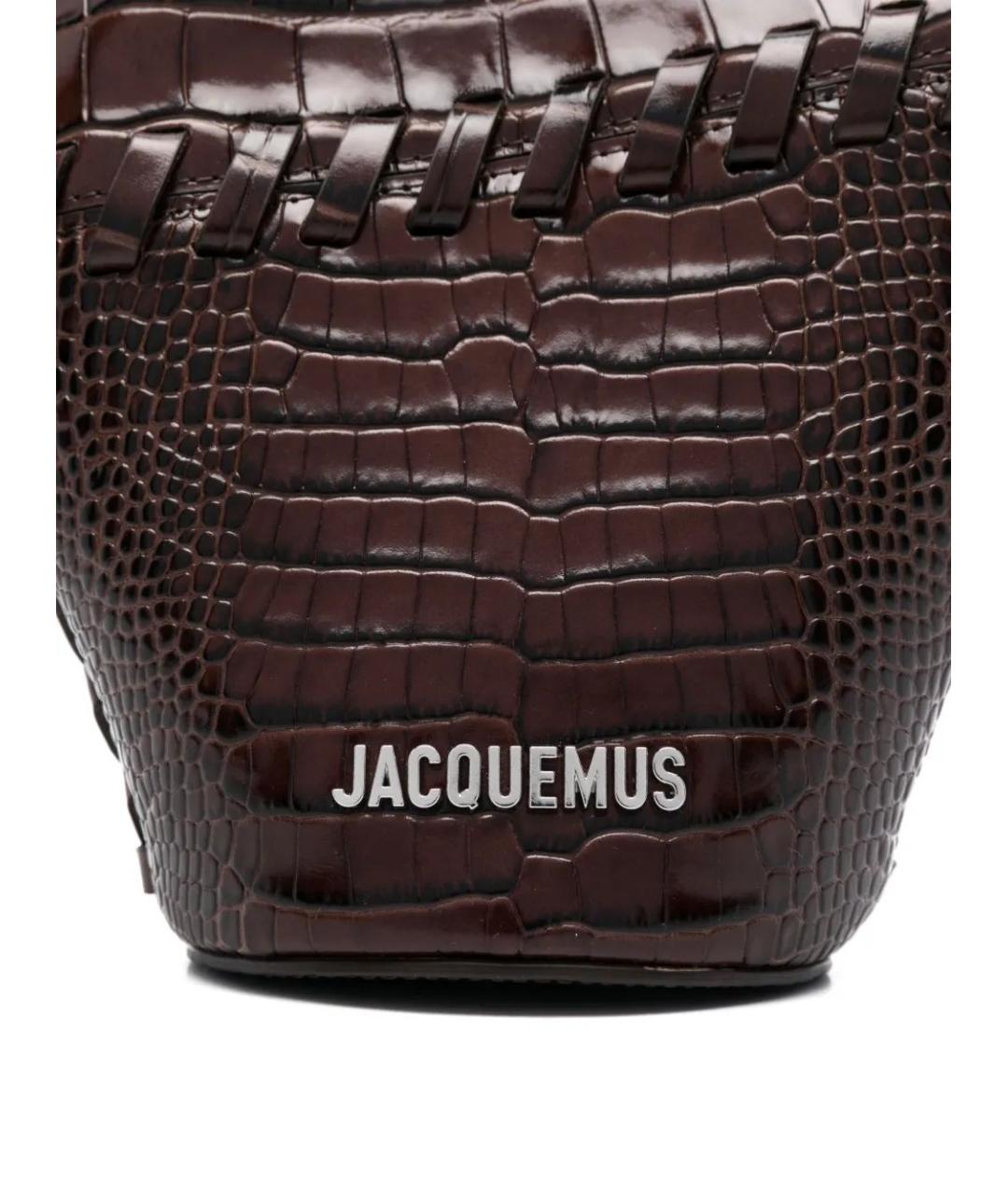 JACQUEMUS Коричневая кожаная сумка тоут, фото 4