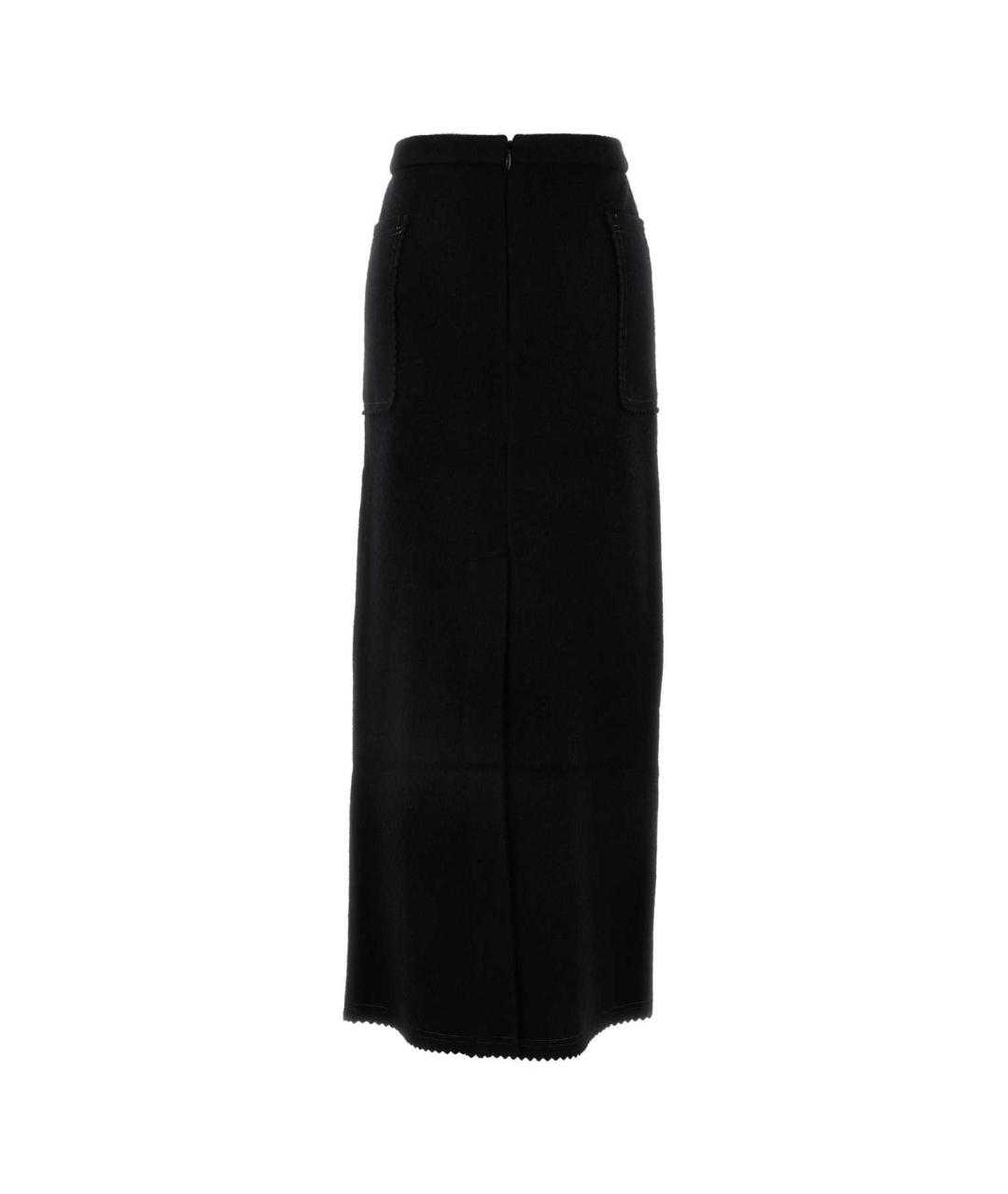 MAX MARA Черная кашемировая юбка макси, фото 2