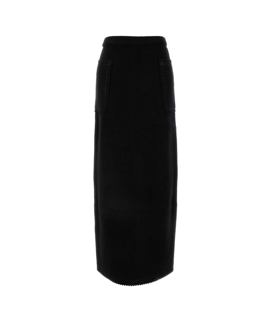 MAX MARA Черная кашемировая юбка макси, фото 1