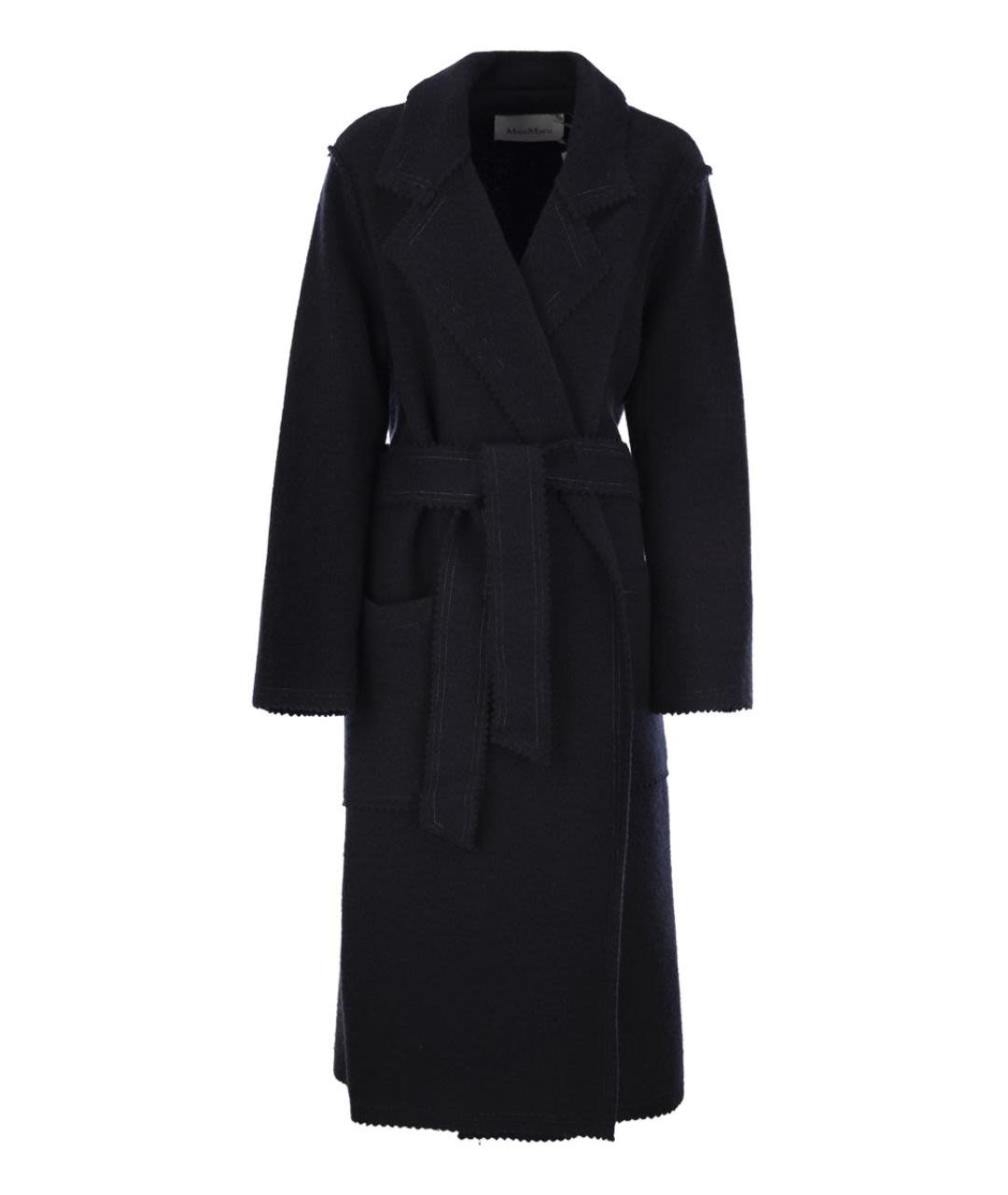 MAX MARA Темно-синее кашемировое пальто, фото 1
