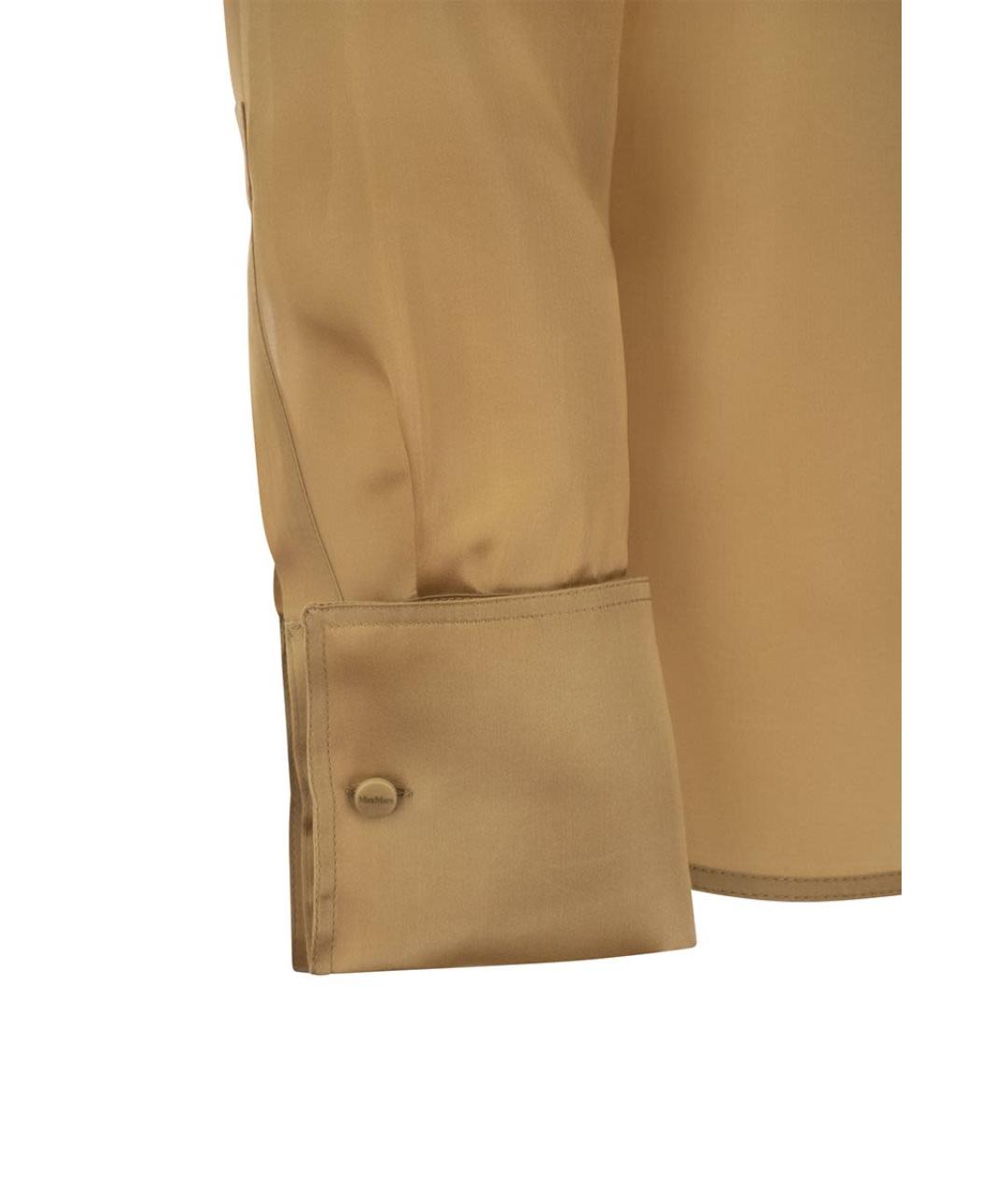 MAX MARA Бежевая шелковая рубашка, фото 4