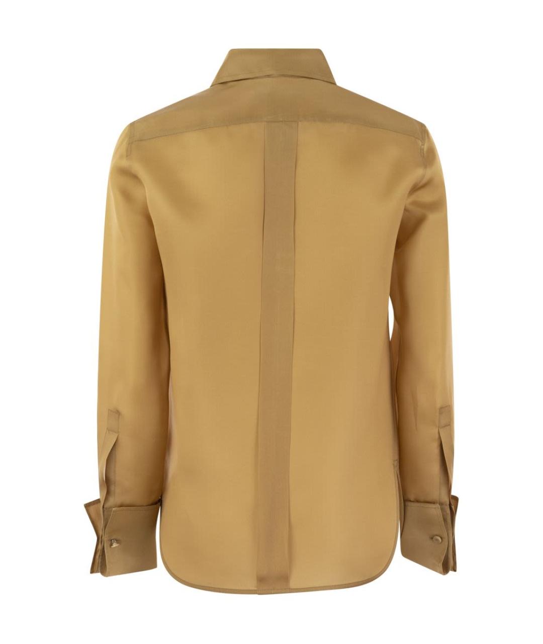 MAX MARA Бежевая шелковая рубашка, фото 2