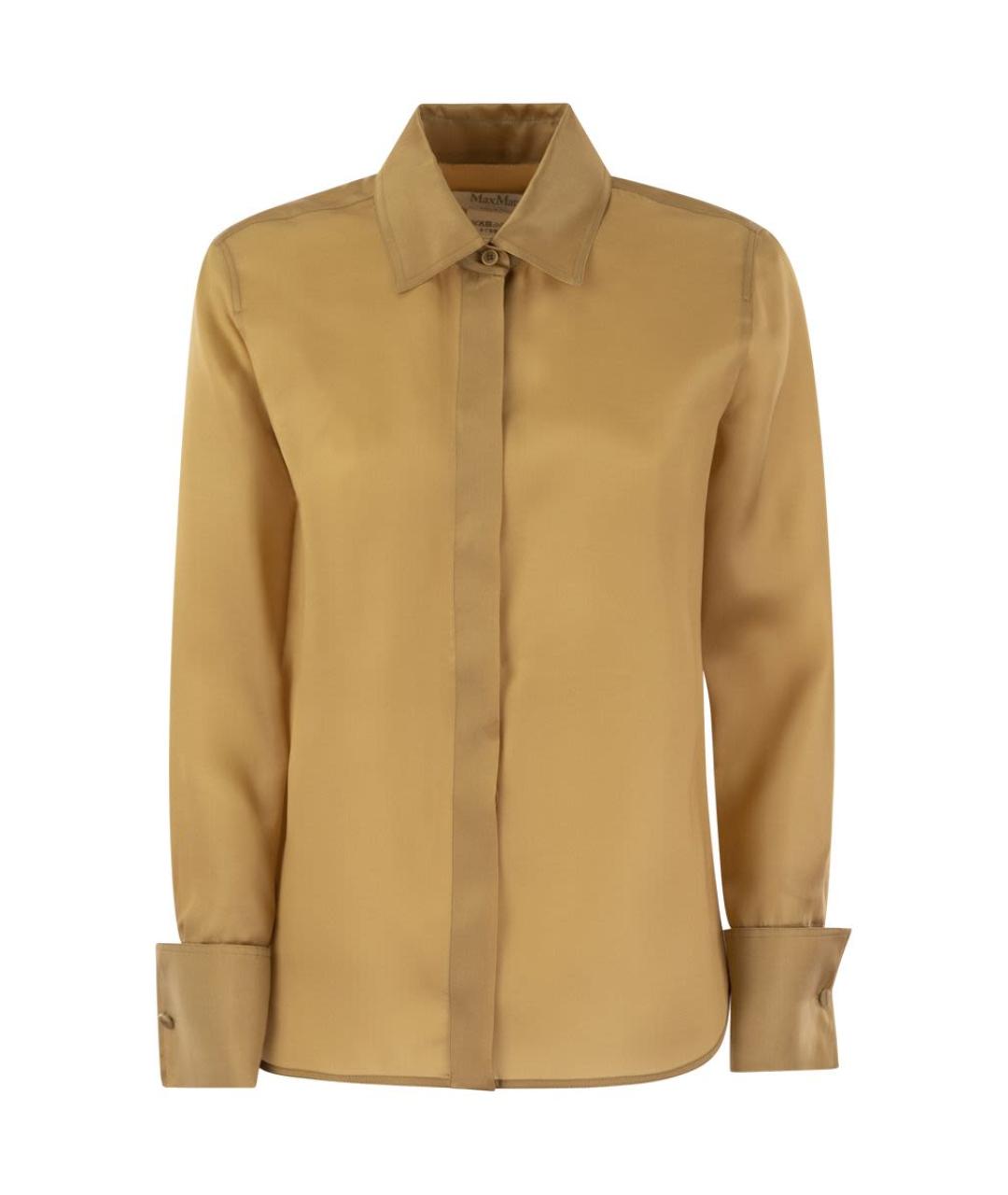 MAX MARA Бежевая шелковая рубашка, фото 1