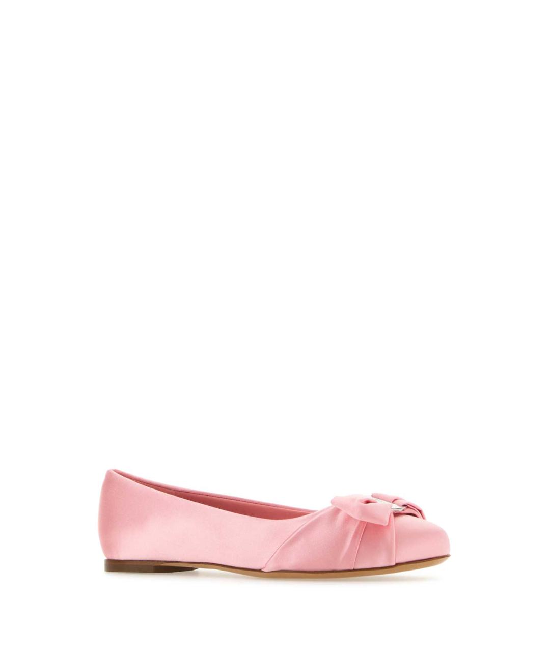 FERRAGAMO Розовые текстильные балетки, фото 2