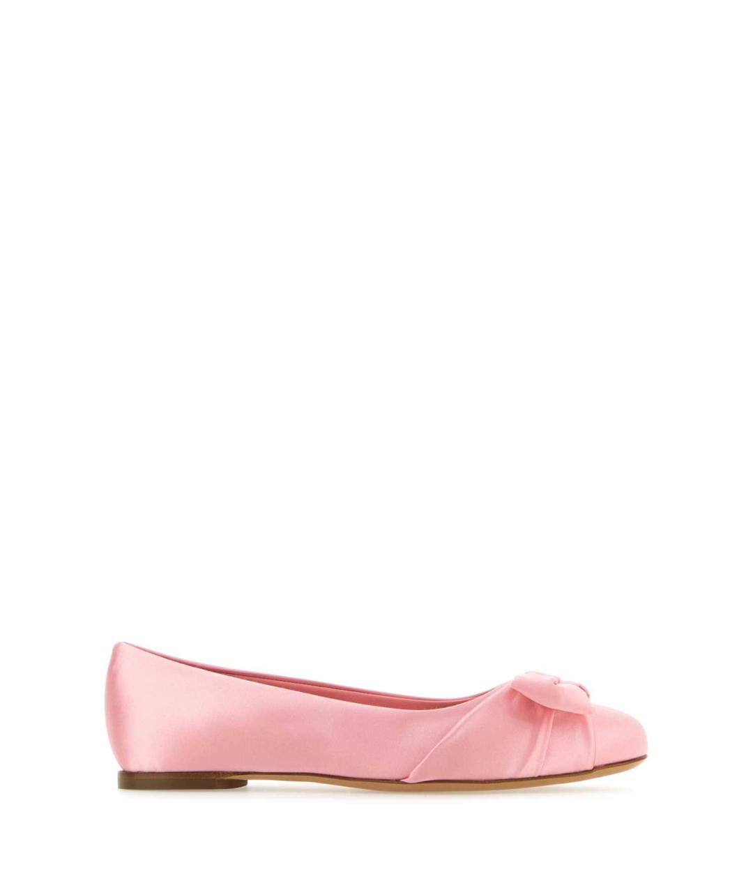 FERRAGAMO Розовые текстильные балетки, фото 1