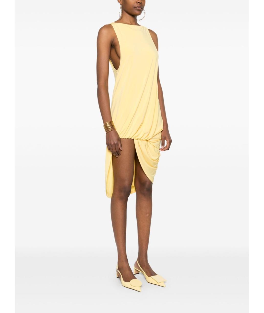 JACQUEMUS Желтое полиэстеровое повседневное платье, фото 5