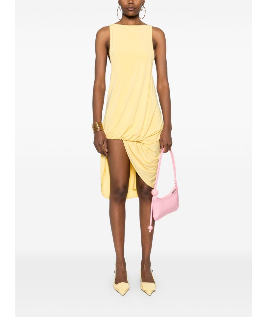 JACQUEMUS Желтое полиэстеровое повседневное платье, фото 3