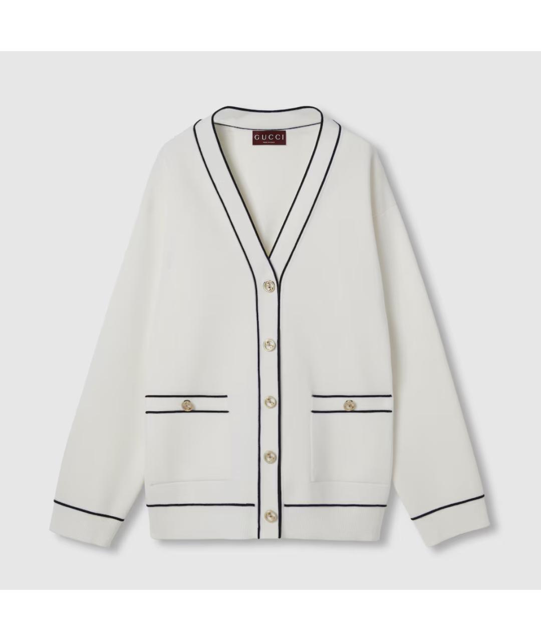 GUCCI Белый шерстяной кардиган, фото 6