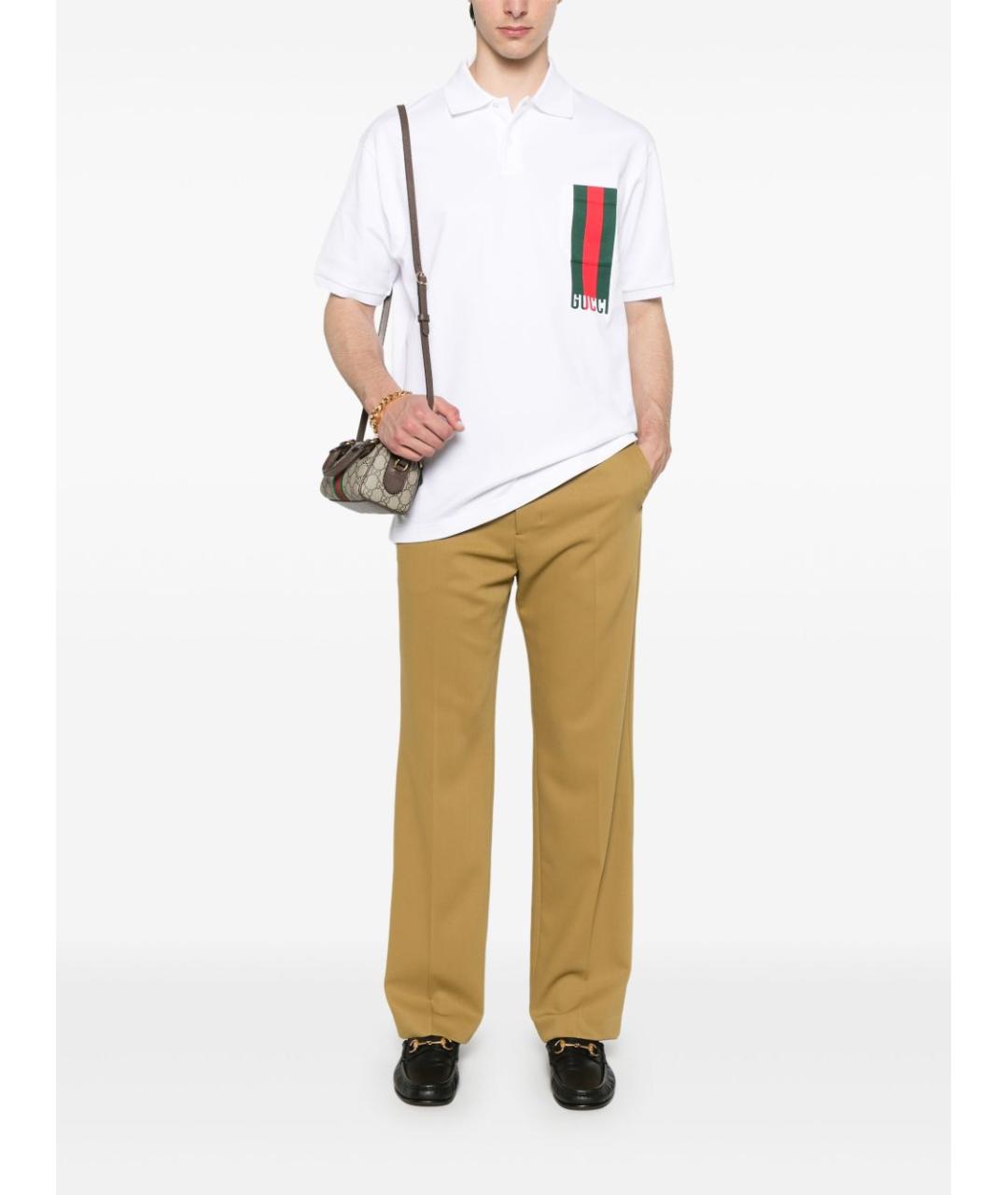 GUCCI Белая хлопковая футболка, фото 3