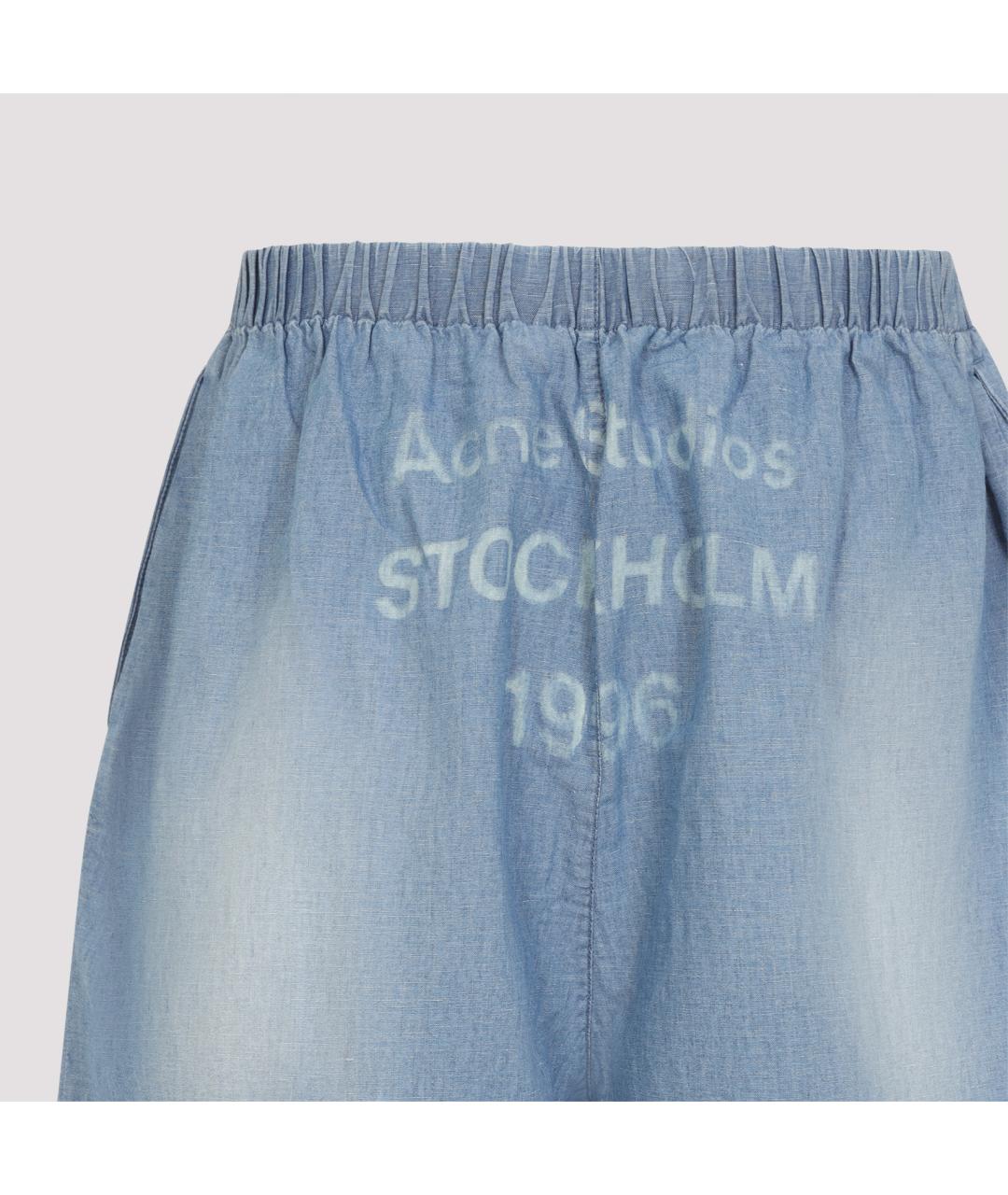 ACNE STUDIOS Голубые хлопковые шорты, фото 4