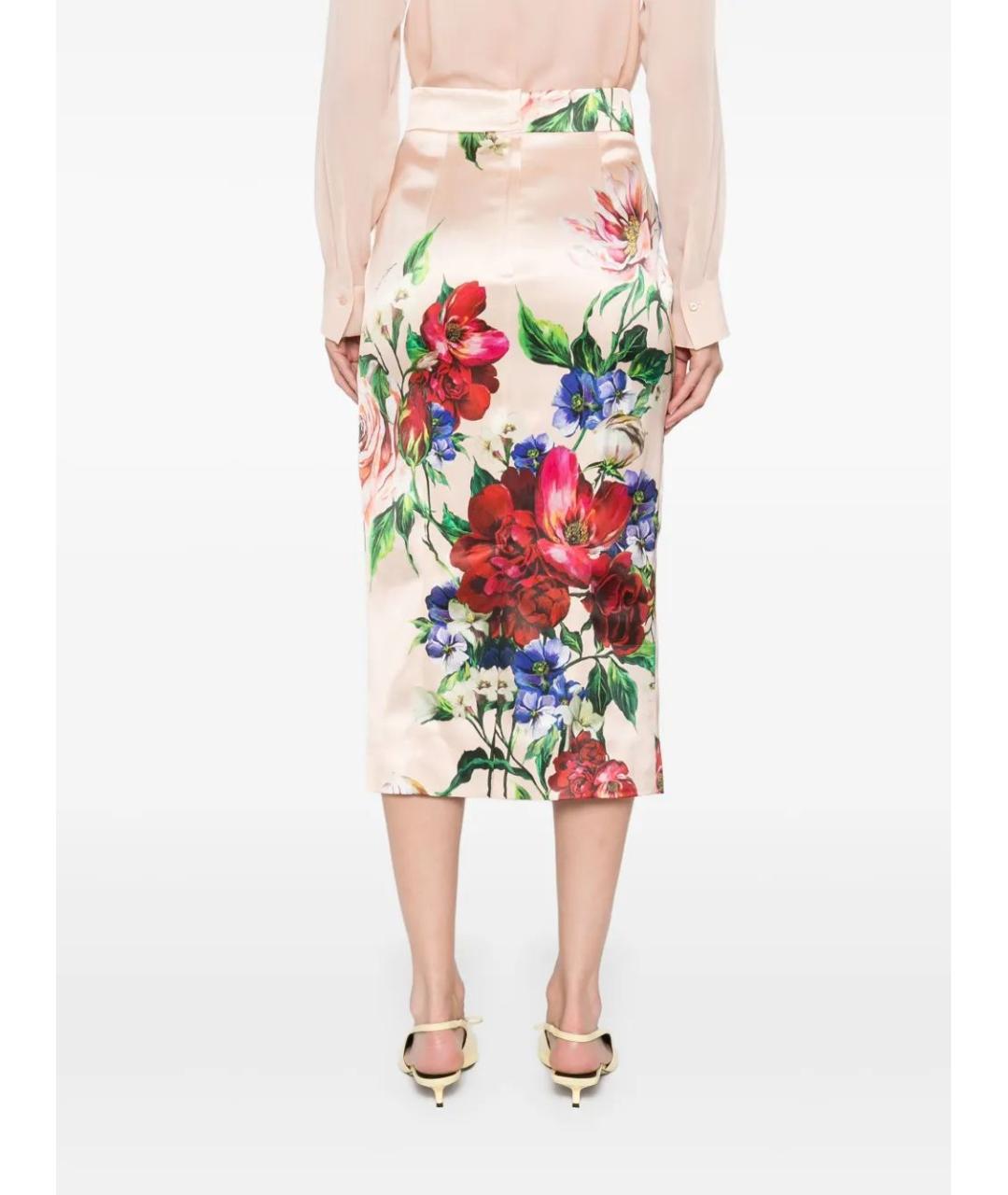 DOLCE&GABBANA Мульти хлопковая юбка миди, фото 4