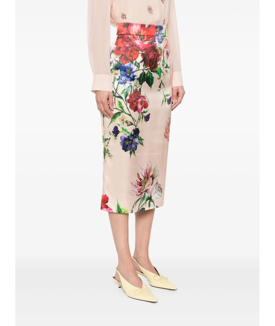 DOLCE&GABBANA Мульти хлопковая юбка миди, фото 3