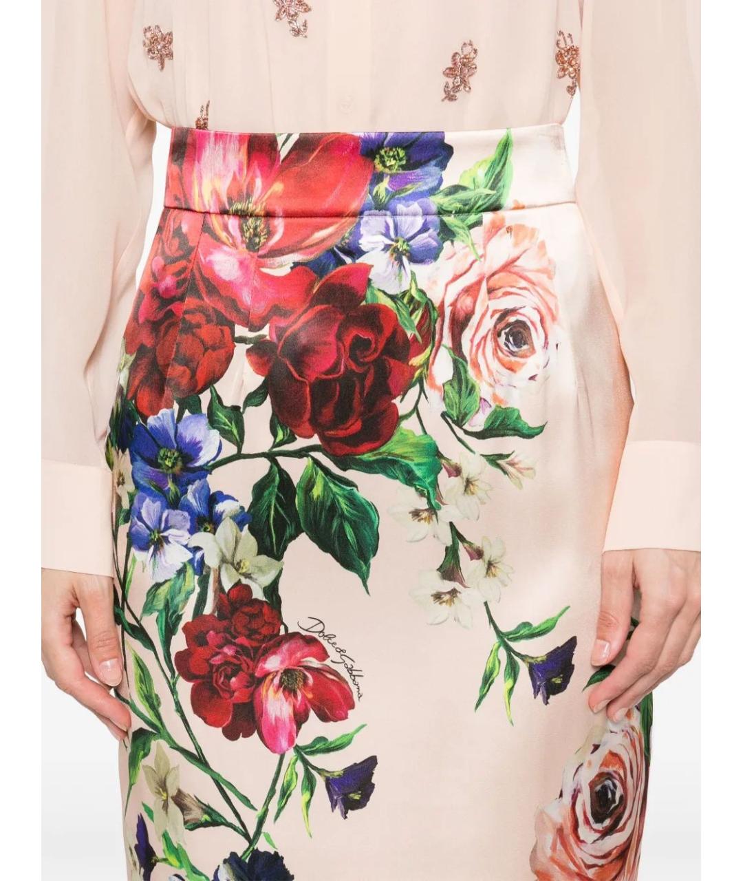 DOLCE&GABBANA Мульти хлопковая юбка миди, фото 5