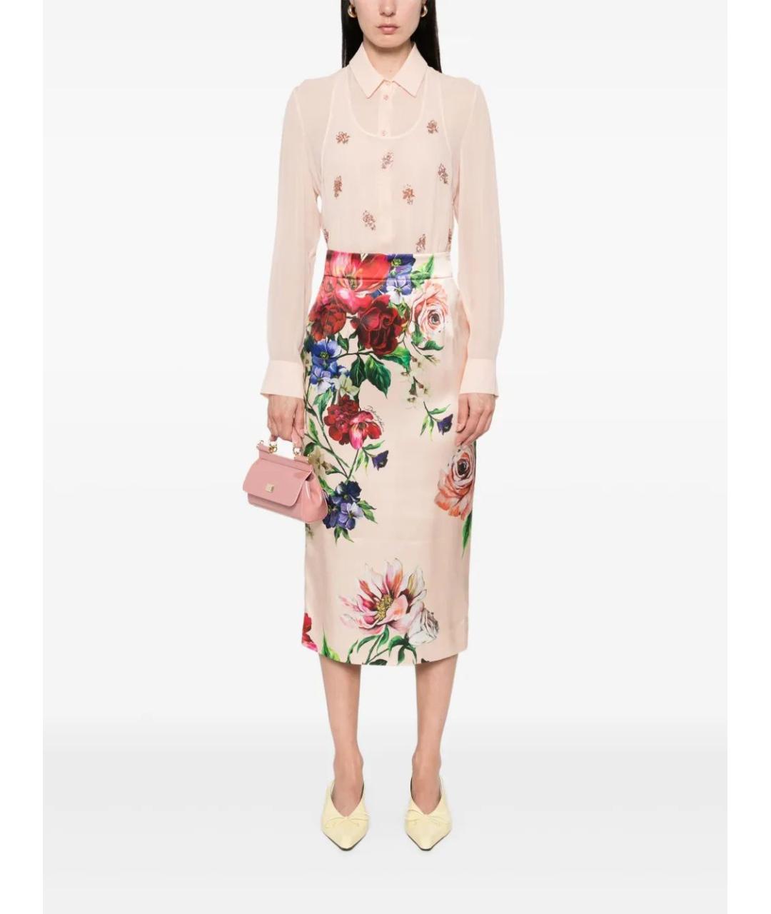 DOLCE&GABBANA Мульти хлопковая юбка миди, фото 2