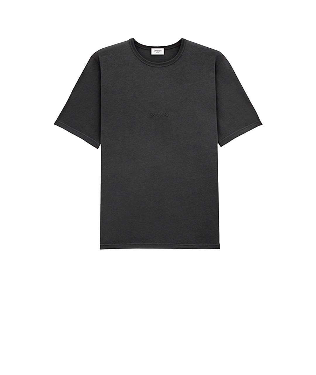 SAINT LAURENT Серая хлопковая футболка, фото 1