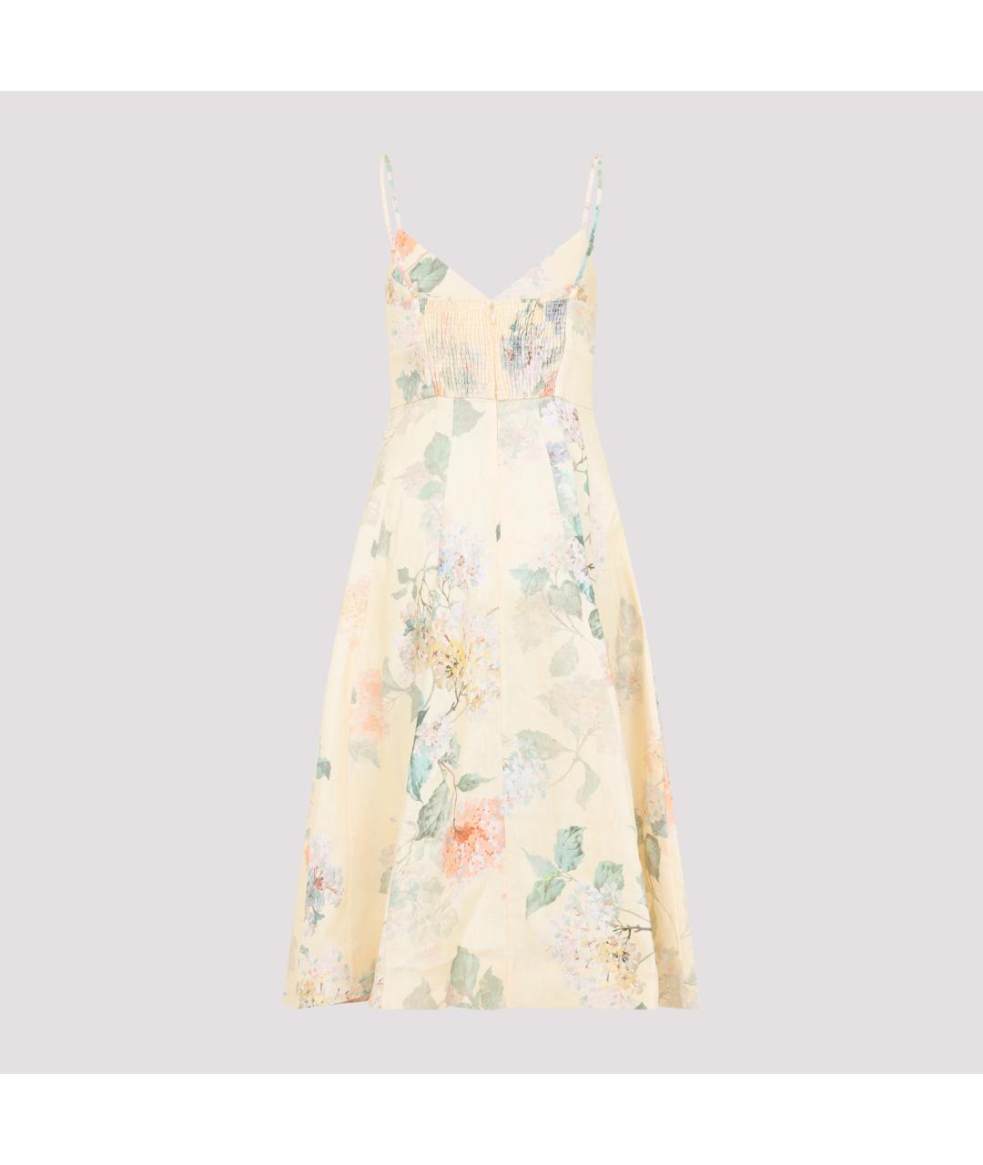 ZIMMERMANN Бежевое льняное повседневное платье, фото 3