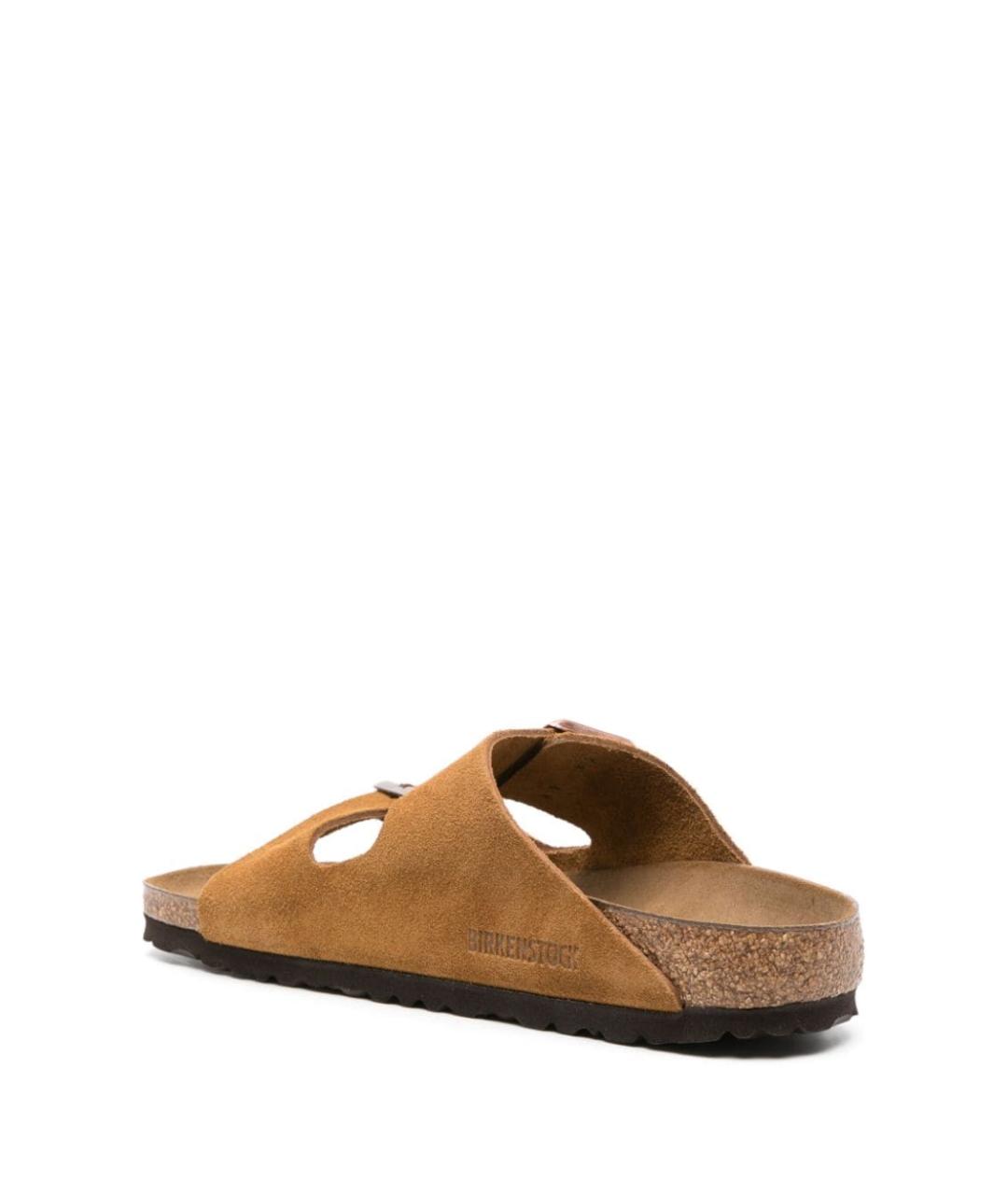BIRKENSTOCK Коричневые кожаные шлепанцы, фото 3