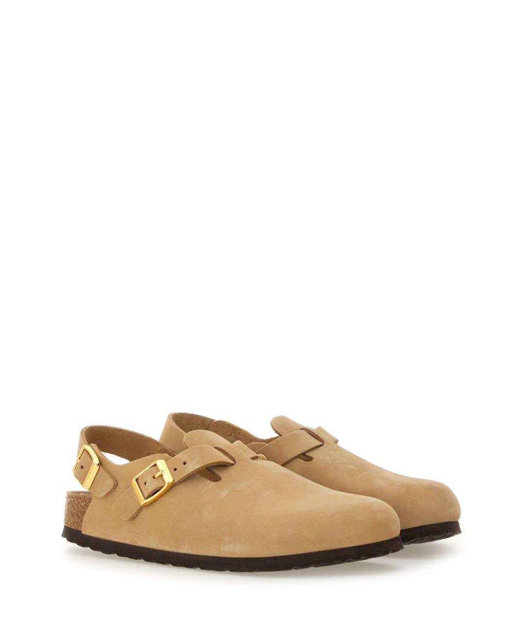 BIRKENSTOCK Бежевые кожаные сандалии, фото 2