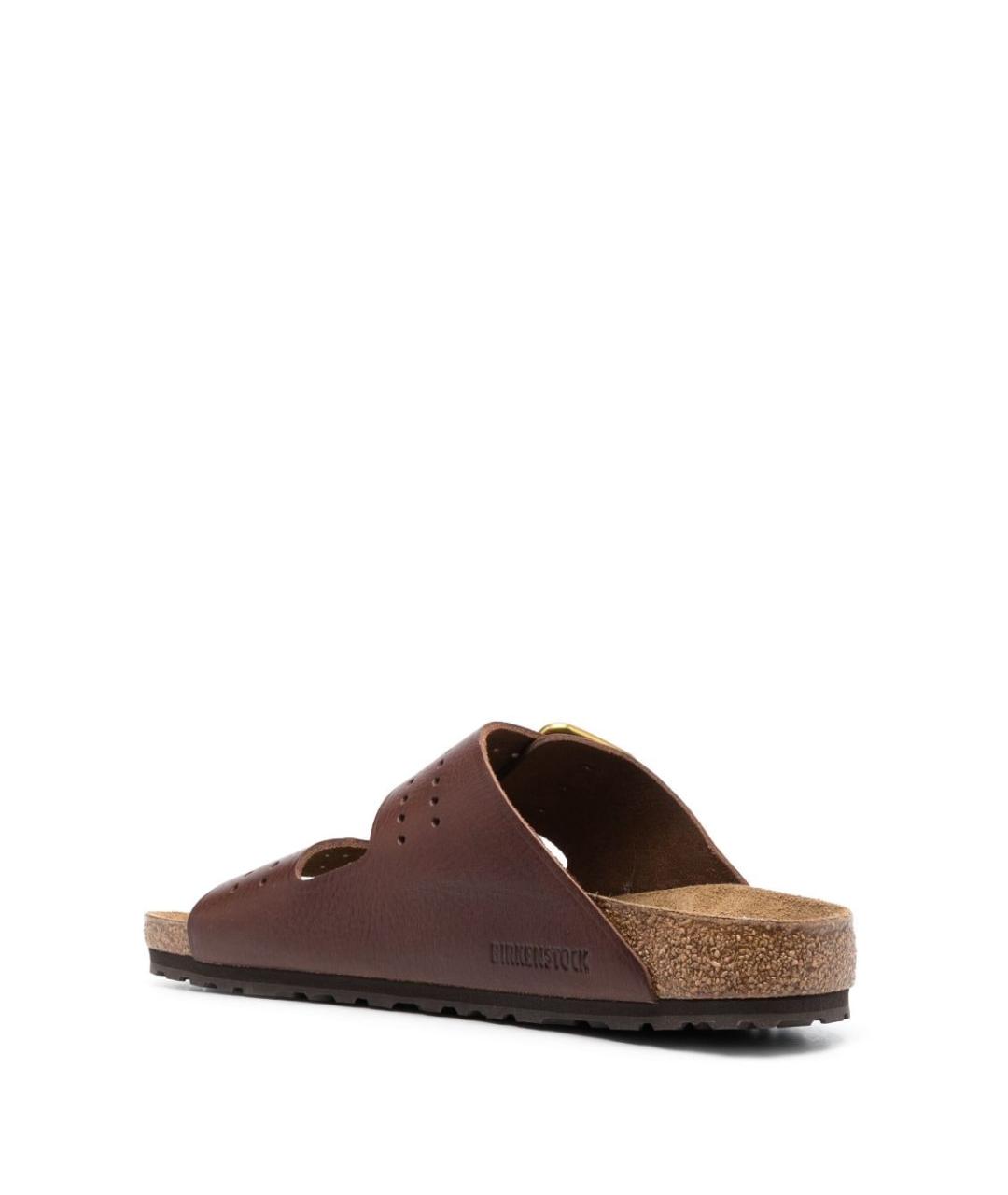 BIRKENSTOCK Коричневые кожаные шлепанцы, фото 3