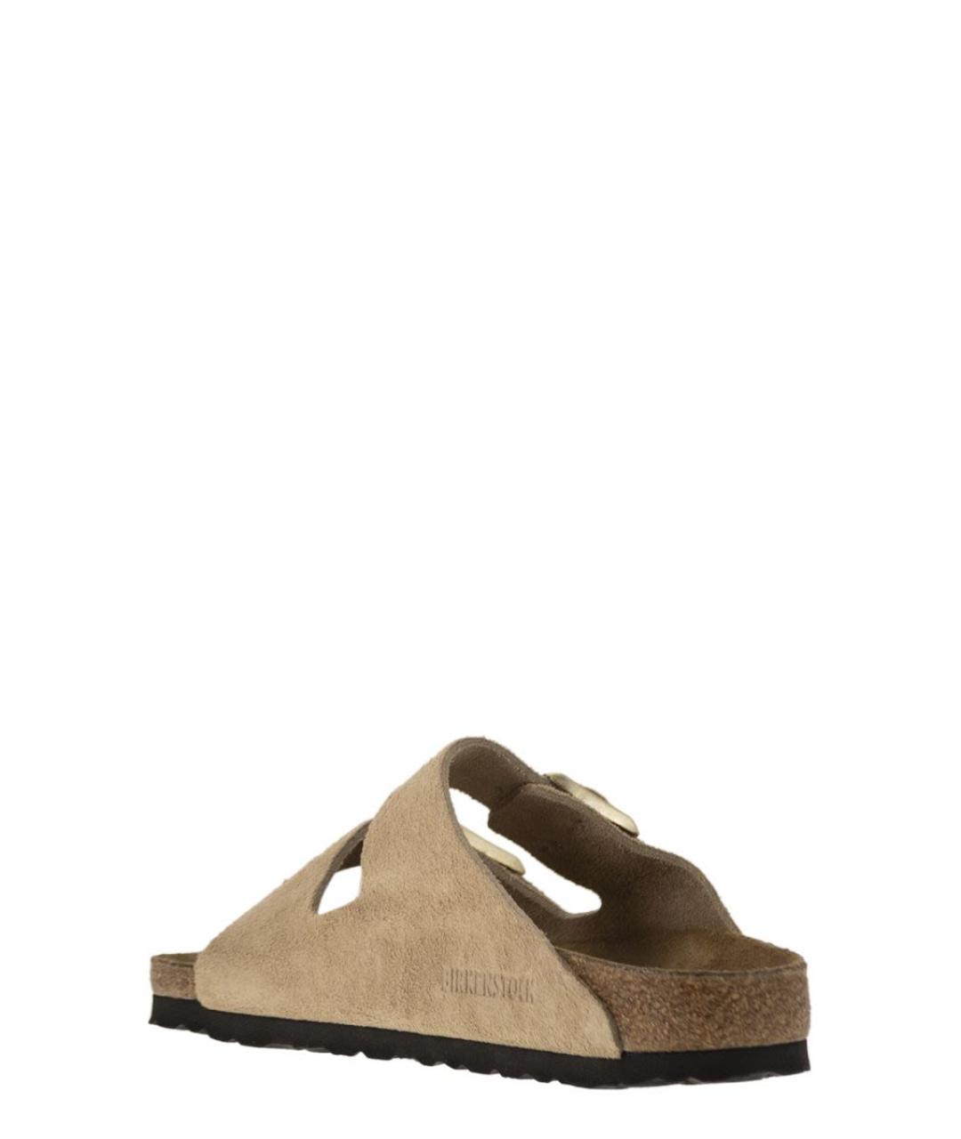 BIRKENSTOCK Бежевые кожаные шлепанцы, фото 3