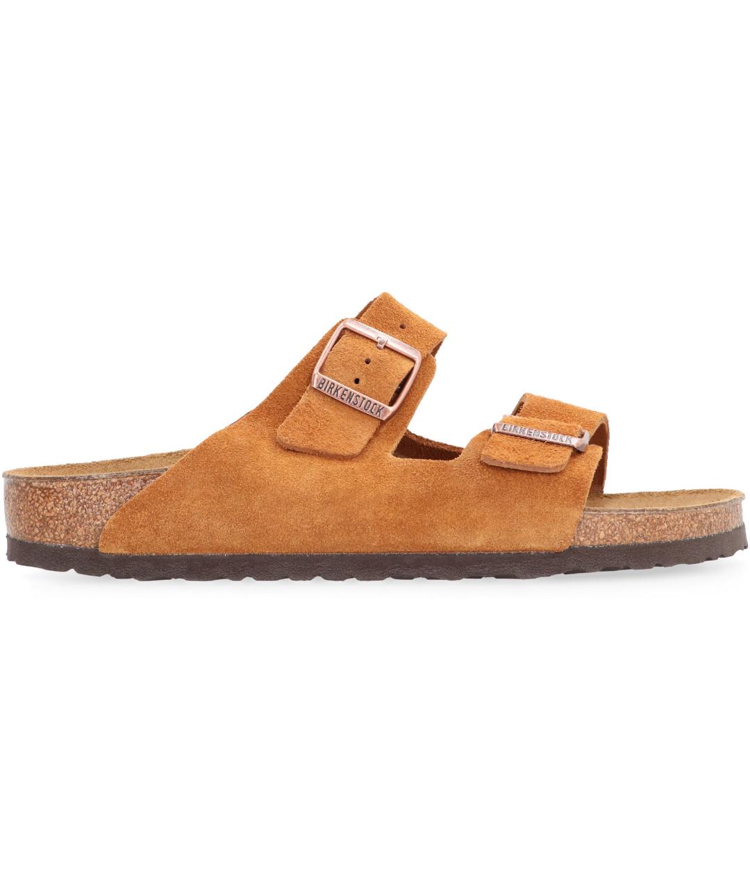 BIRKENSTOCK Коричневые кожаные шлепанцы, фото 2