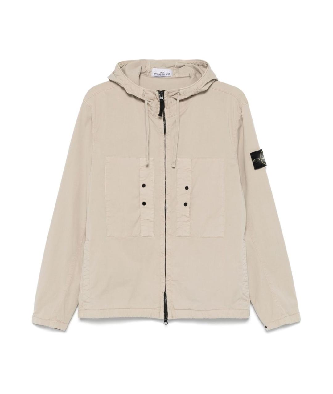 STONE ISLAND Бежевое полиэстеровое пальто, фото 1