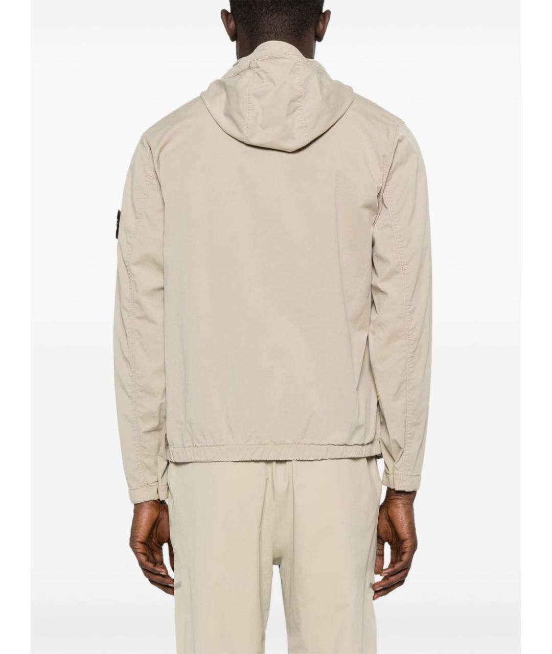 STONE ISLAND Бежевое полиэстеровое пальто, фото 4