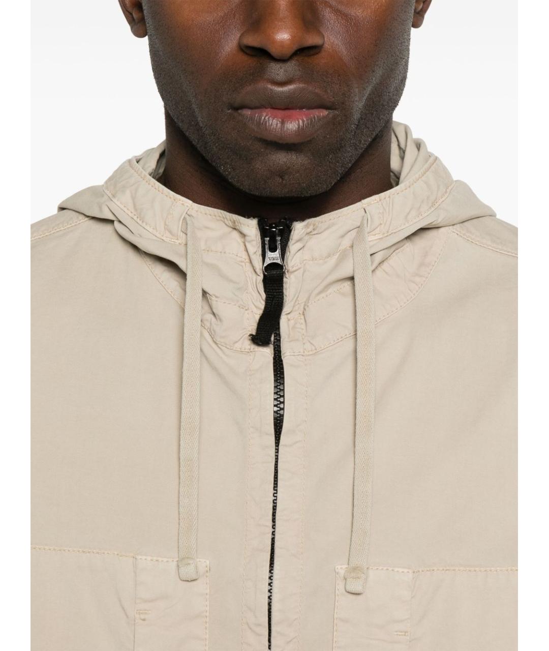 STONE ISLAND Бежевое полиэстеровое пальто, фото 5