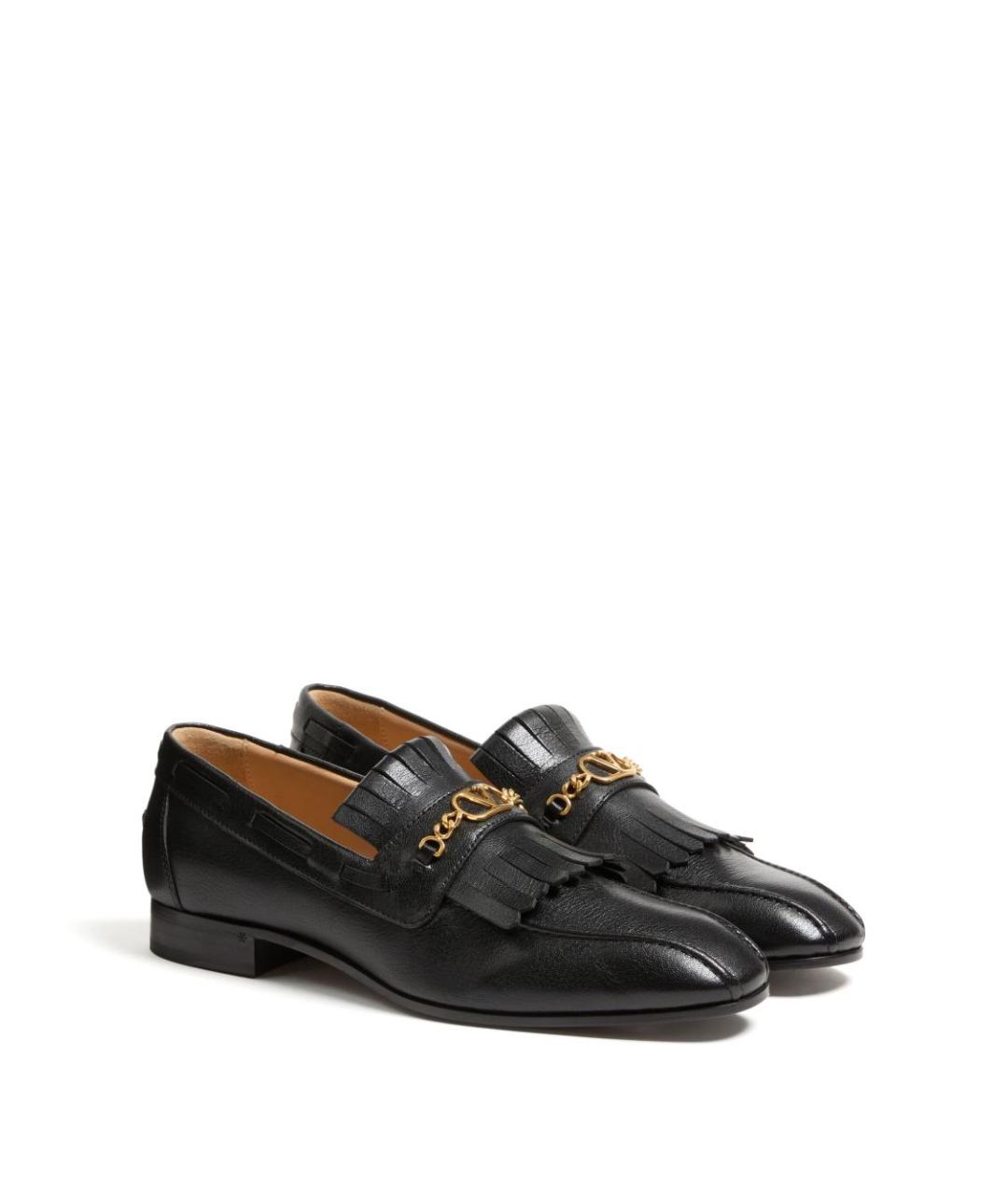 VALENTINO Черные кожаные лоферы, фото 4