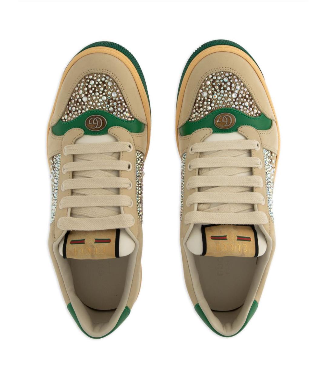 GUCCI Бежевые кожаные кеды, фото 4