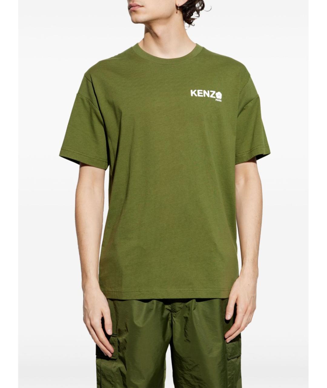 KENZO Зеленая хлопковая футболка, фото 4