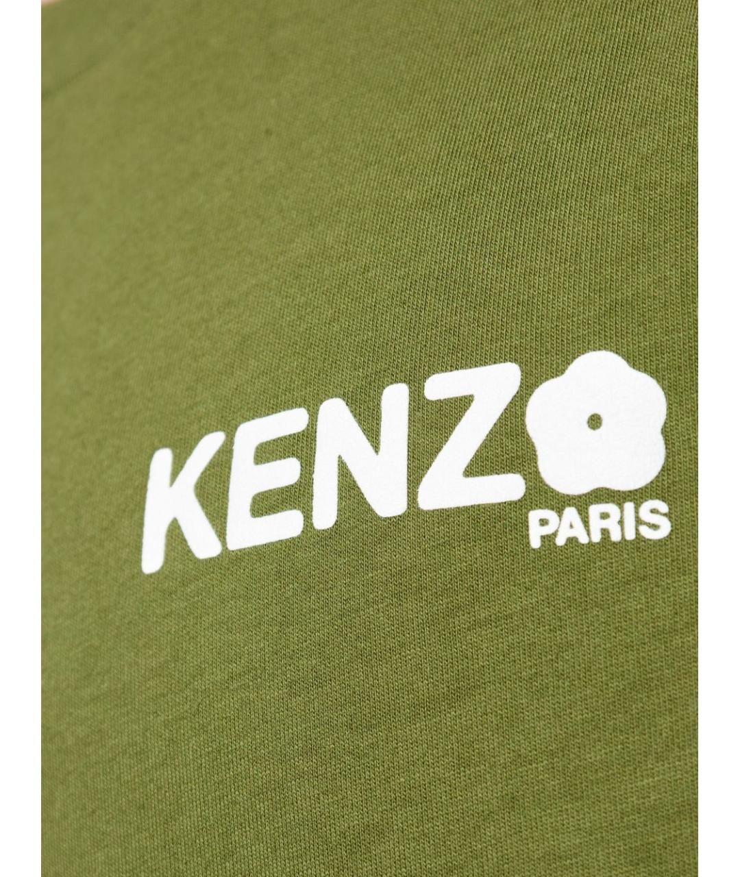 KENZO Зеленая хлопковая футболка, фото 3