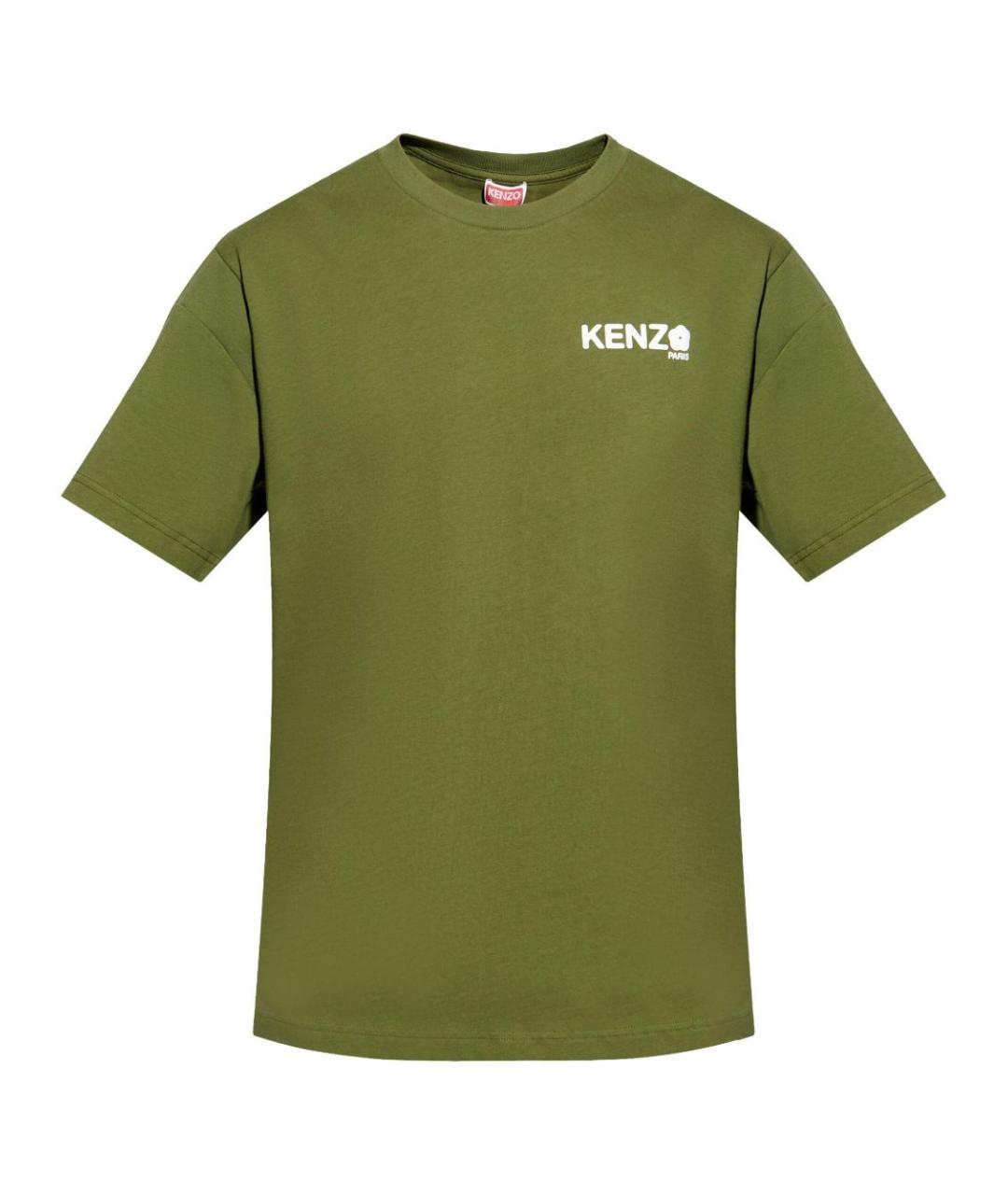 KENZO Зеленая хлопковая футболка, фото 1