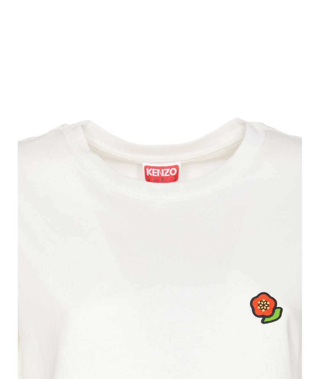 KENZO Белая хлопковая футболка, фото 2