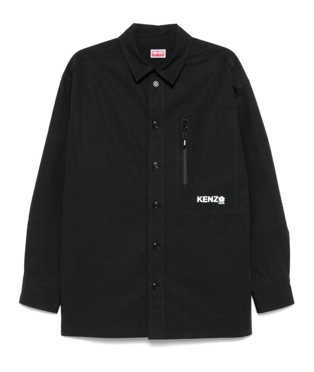 KENZO Черная хлопковая кэжуал рубашка, фото 1