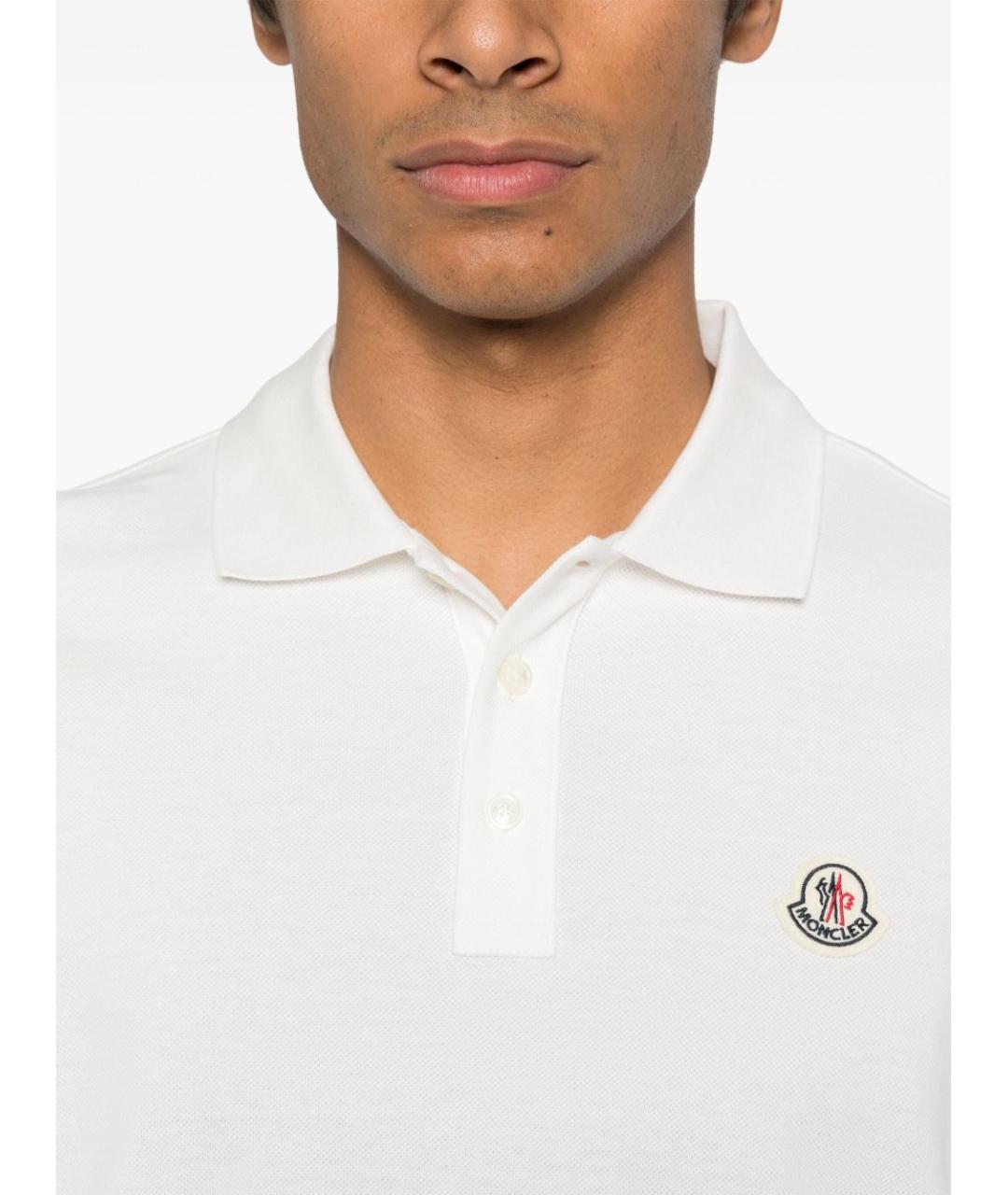 MONCLER Белая хлопковая футболка, фото 4