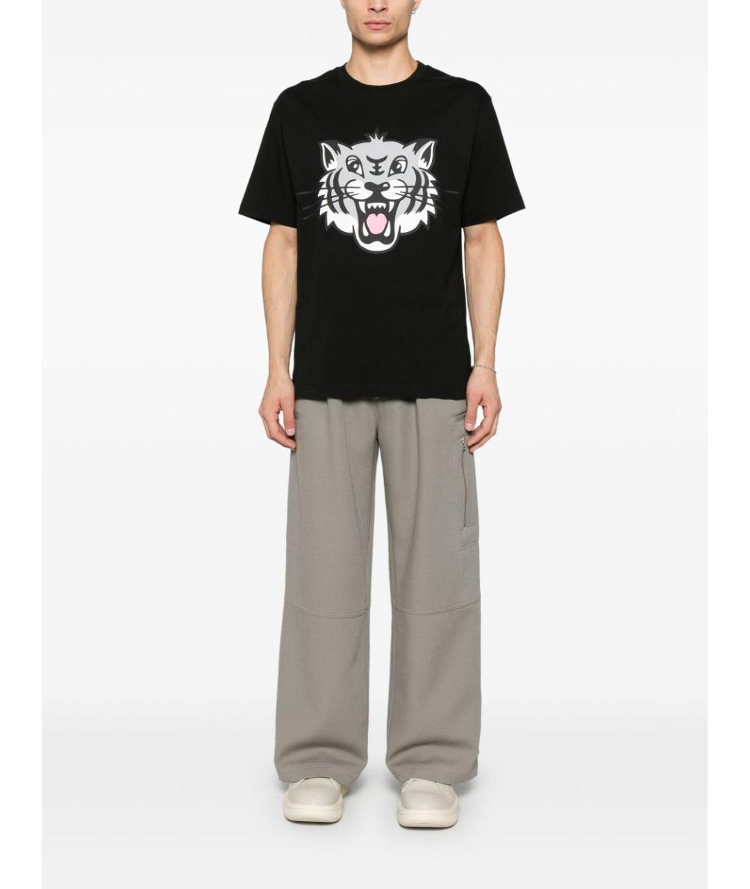 KENZO Черная хлопковая футболка, фото 3