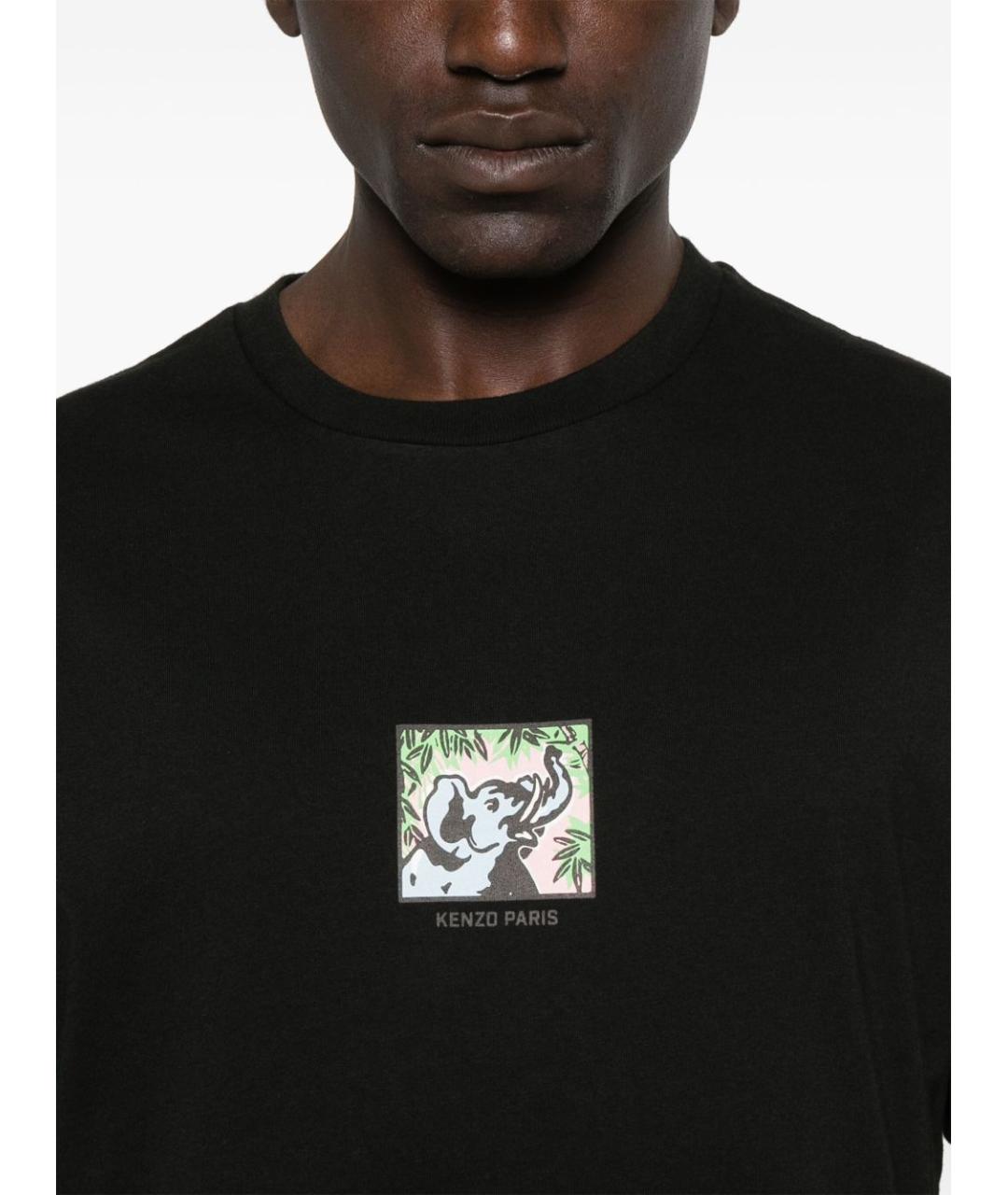 KENZO Черная хлопковая футболка, фото 2