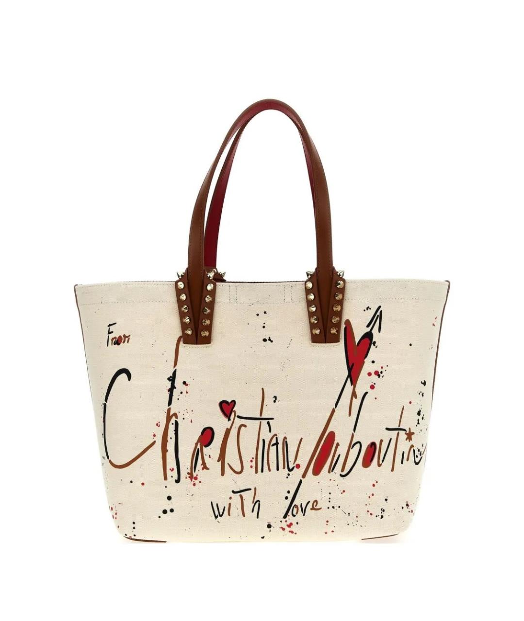 CHRISTIAN LOUBOUTIN Бежевая кожаная сумка тоут, фото 1
